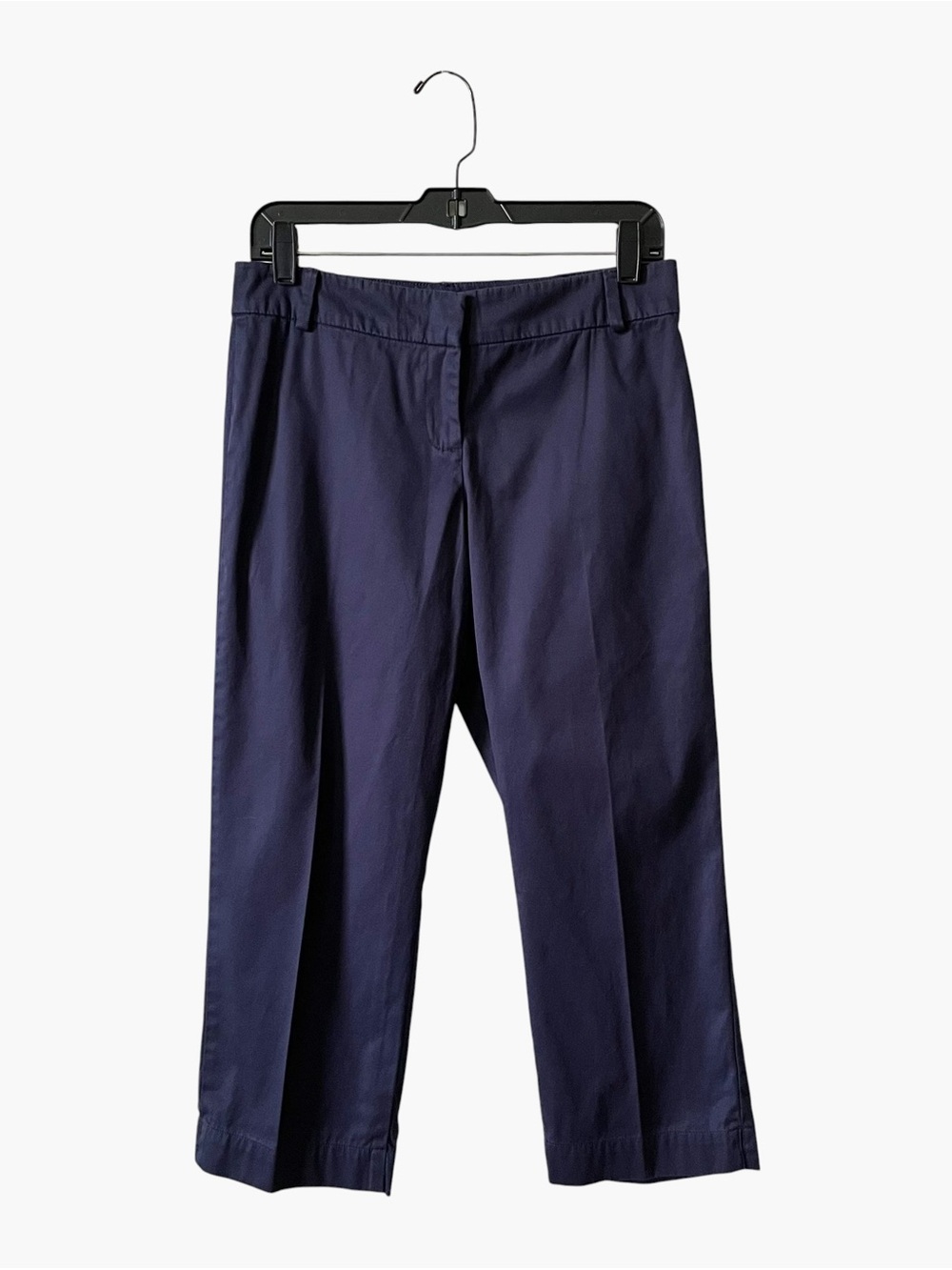 Talbots Chino Pants Women's Size 4P Blue Twill Pockets Cropped Cotton Stretch